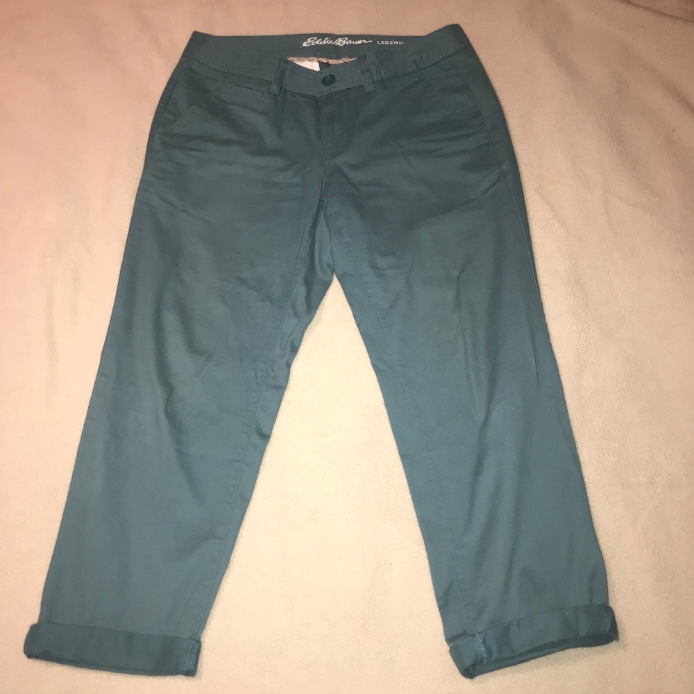 Turquoise Eddie Bauer Legend Wash Cropped Pants